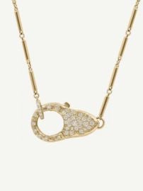 Diamond Lock Lobster Clasp Necklace 14k Gold Audry Rose at Audry Rose